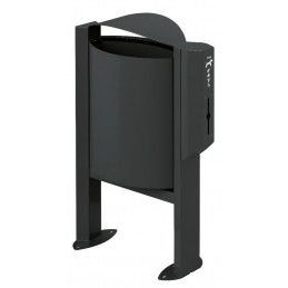 Corbeille sur pied 100L avec distributeur sac hygiène canine ARKEA CANIN Anthracite Mat Texturé ROSSIGNOL