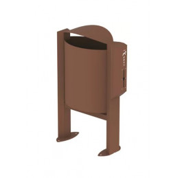 Corbeille sur pied 40L avec distributeur sac hygiène canine ARKEA CANIN Effet Corten Mat Texturé ROSSIGNOL