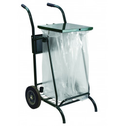 Chariot de voirie roues caoutchouc avec couvercle MOBISAC 2x110L Vert Mousse ROSSIGNOL