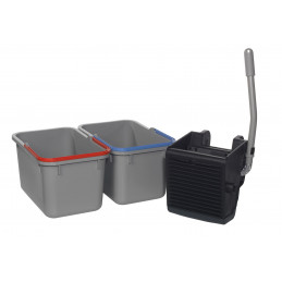 Kit de lavage SRK16 (1 Presse / 1 Seau 17L Rouge / 1 Seau 17L Bleu) NUMATIC