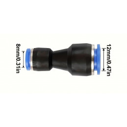 Raccord rapide pneumatique réducteur 12mm-8mm droit