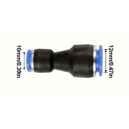 Raccord rapide pneumatique réducteur 12mm-10mm droit