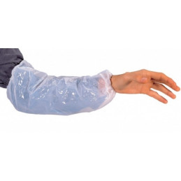 Manchette jetable PE Elastiquée Blanc Lot de 100