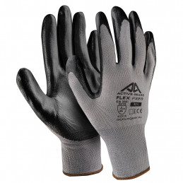Gant FLEX tricoté polyester enduction nitrile Gris
