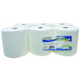 Bobine essuie-mains Blanc 150m Laize 19.8cm Autocut Lot de 6 Gaufré EOLABEL