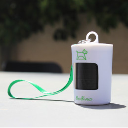 BOBINO Distributeur pour sachets canins pehd noir 20 sachets en mini rouleau