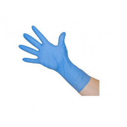 Gants jetables en nitrile non poudré bleu Manchette Longue Lot de 100
