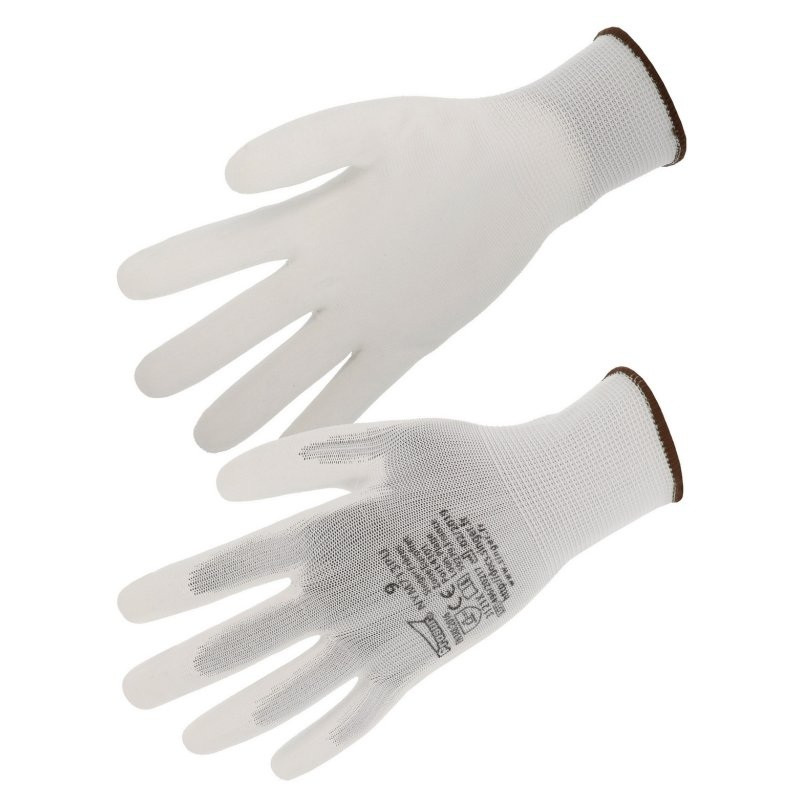 Gant polyester blanc sans couture SINGER