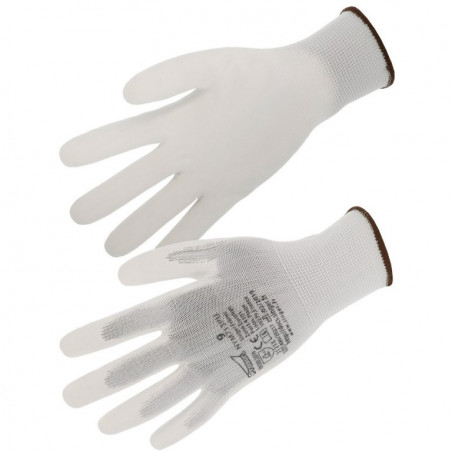 Gant polyester blanc sans couture SINGER